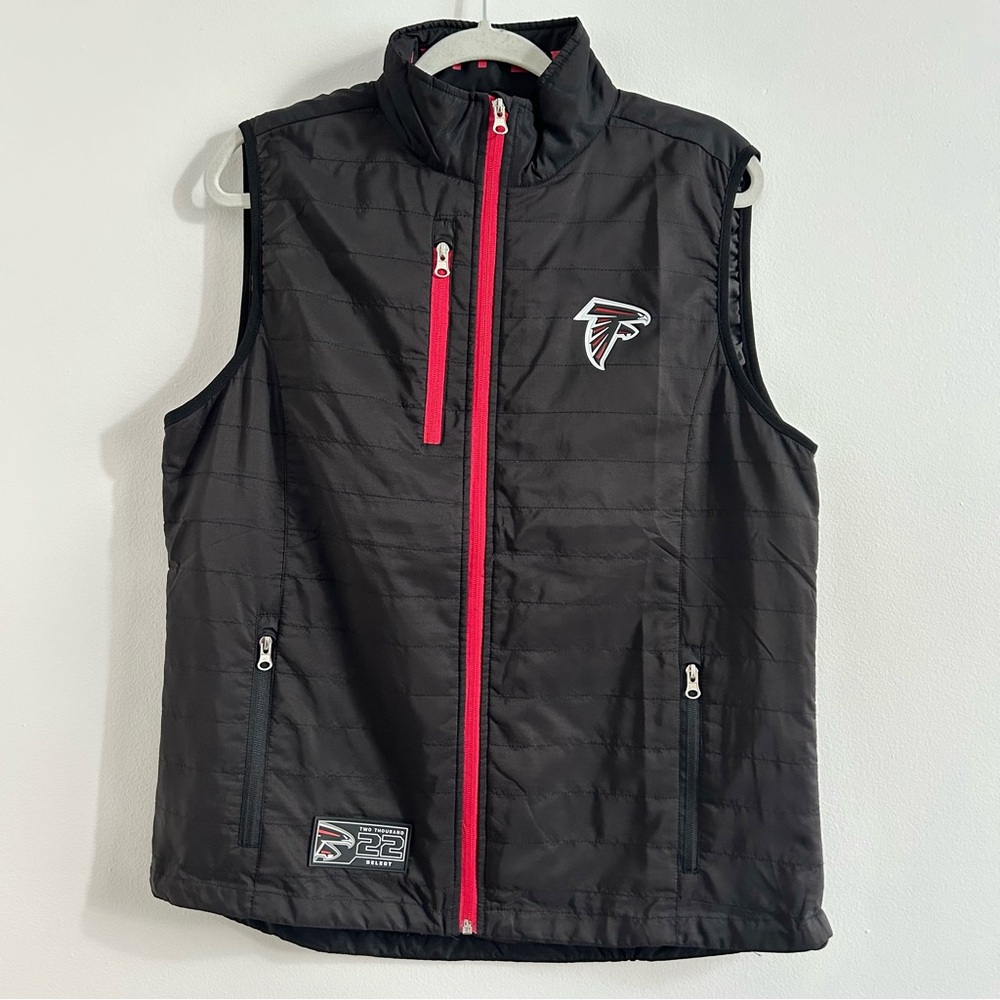 NFL Atlanta Falcons 2022 Member Exclusive Full-Zip Vest in Black and Red size XL